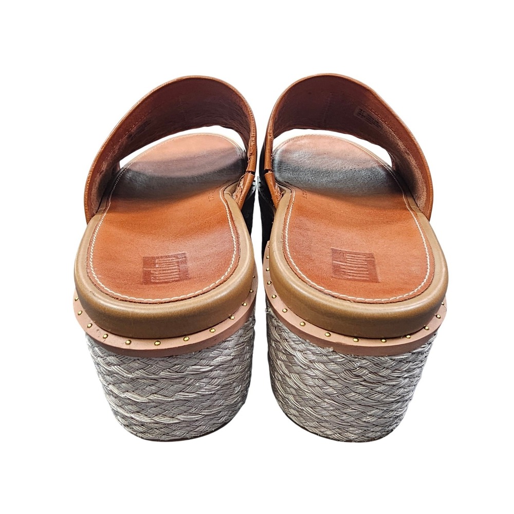FitFlop Eloise Leather Espadrille Platform Slide Sandals Tan Brown Womens Size 9 - Picture 3 of 8